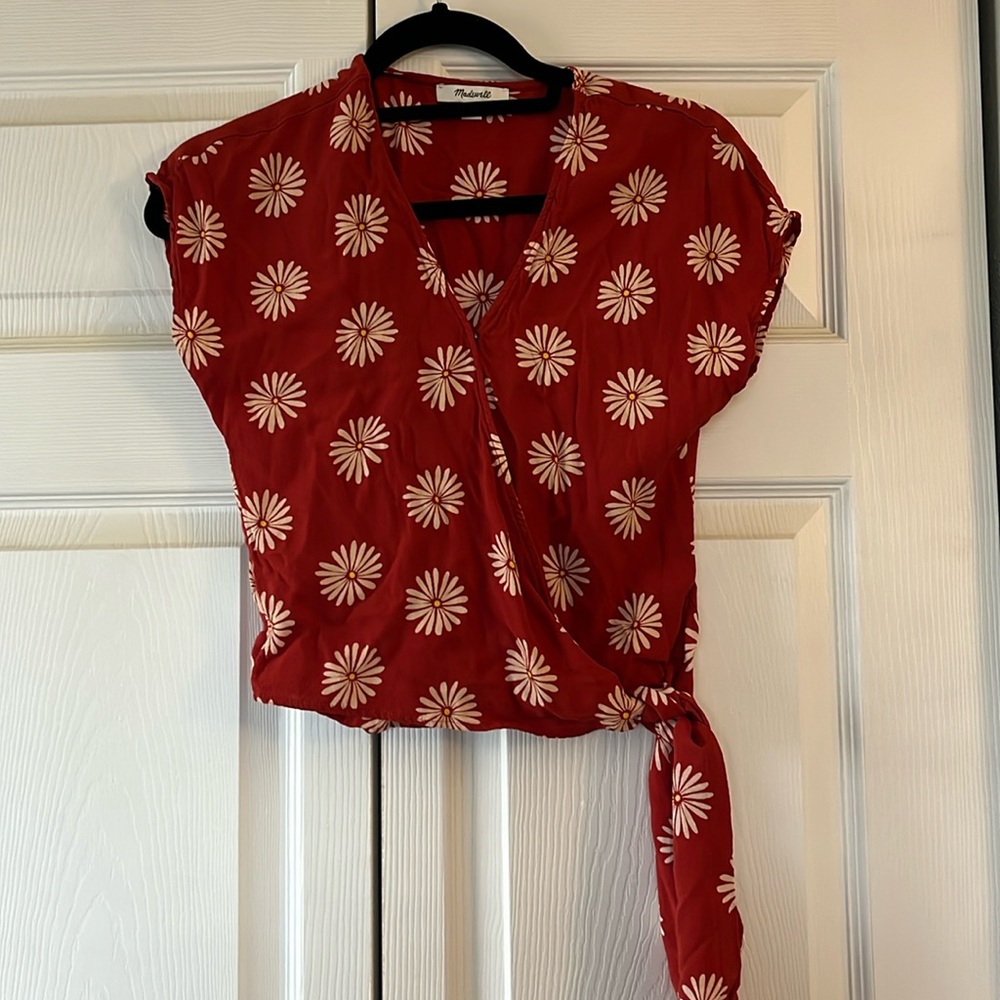 Madewell Floral Tie Wrap Top